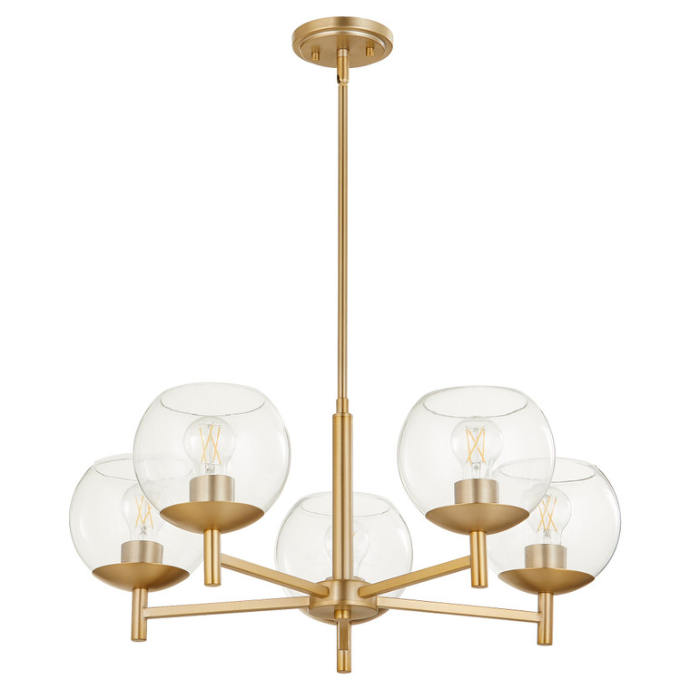 Quorum Lyon Chandelier in Aged Brass 678-5-80