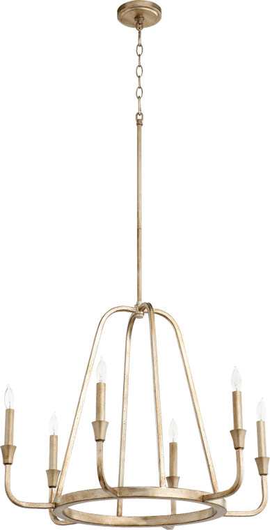Quorum Marquee Chandelier in Aged Silver Leaf 6314-6-60