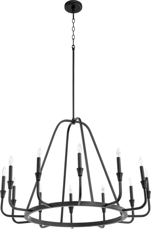 Quorum Marquee Chandelier in Textured Black 6314-12-69