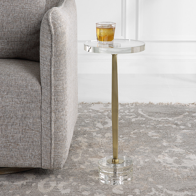 Uttermost Groove Crystal Drink Table 22908