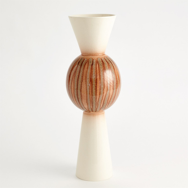 Global Views Upper Orb Vase-Sunset Stripes 1.10801