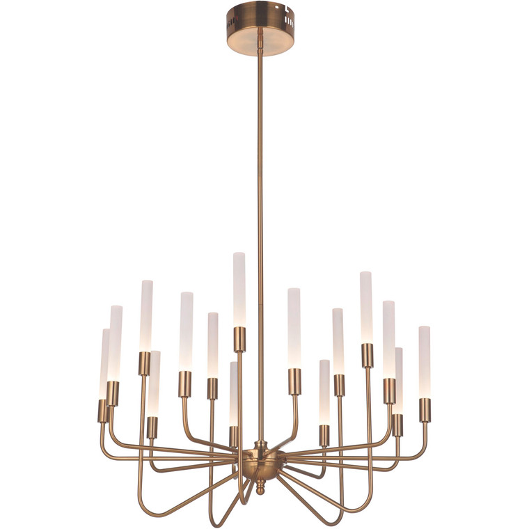 Craftmade 15 Arm LED Chandelier in Satin Brass 49615-SB-LED