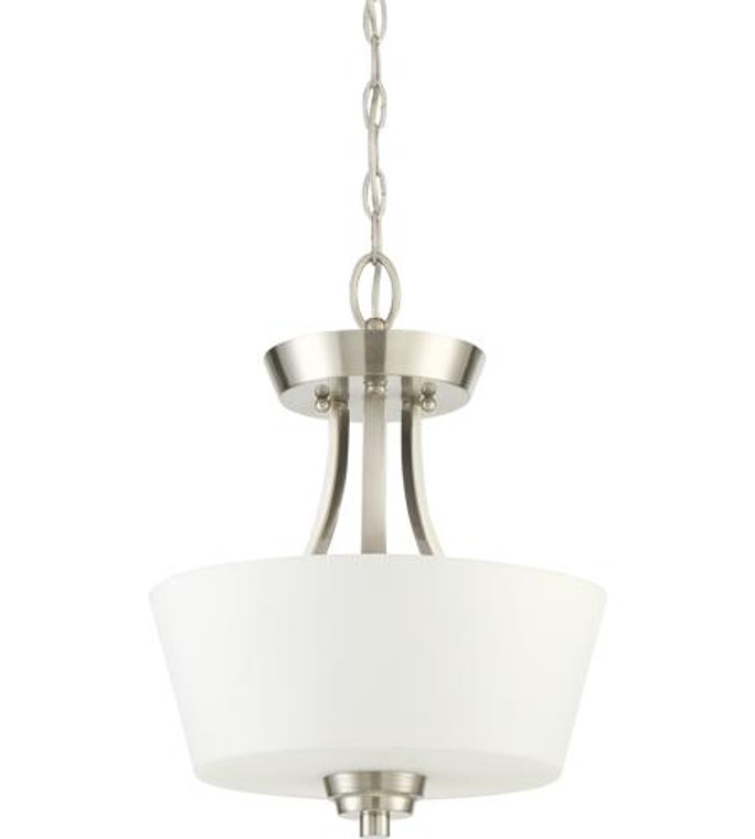 Craftmade 2 Light Convertible Semi Flush in Brushed Polished Nickel 41952-BNK