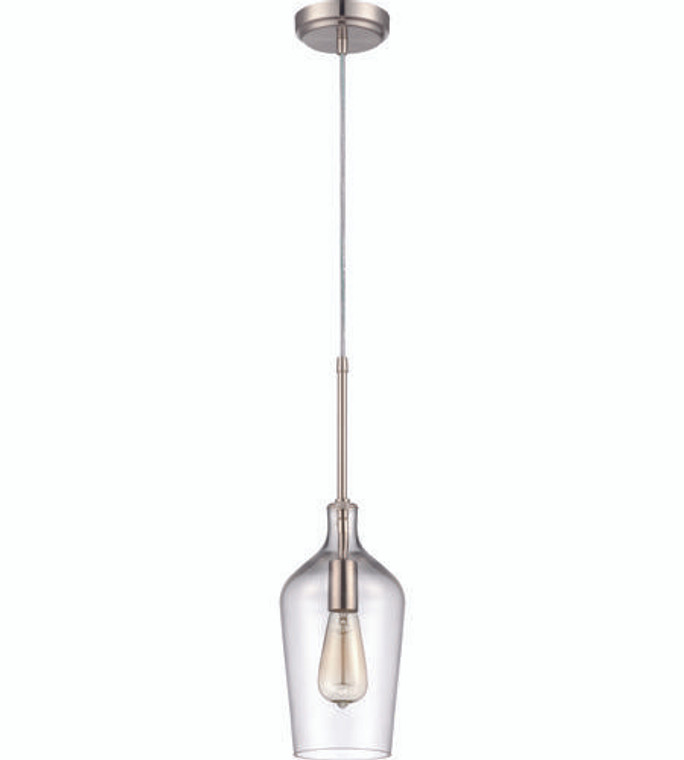 Craftmade 1 Light Pendant w/Clear Glass in Brushed Polished Nickel P445BNK1