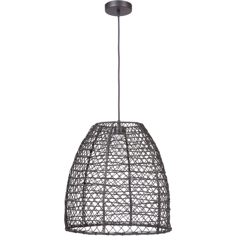 Craftmade 1 Light Woven Pendant in Matte Black P920MBK1