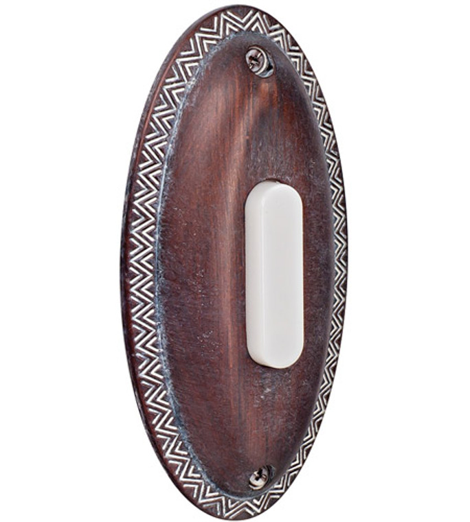 Craftmade Surface Mount Oval Lighted Push Button in Rustic Brick in Root Beer BSOVL-RB