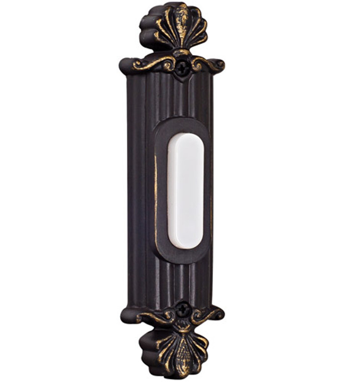 Craftmade Surface Mount Straight Ornate Lighted Push Button in Antique Bronze in Antique Bronze BSSO-AZ