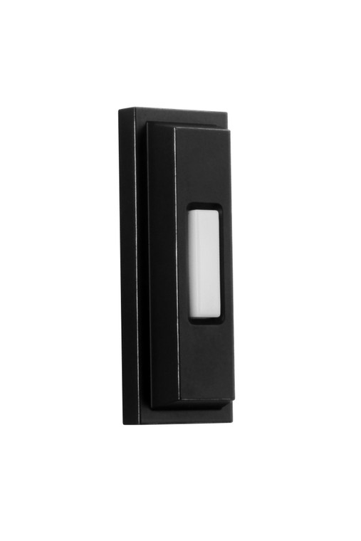 Craftmade Surface Mount Lighted Push Button with Beveled Rectangle in Flat Black in Flat Black PB5005-FB