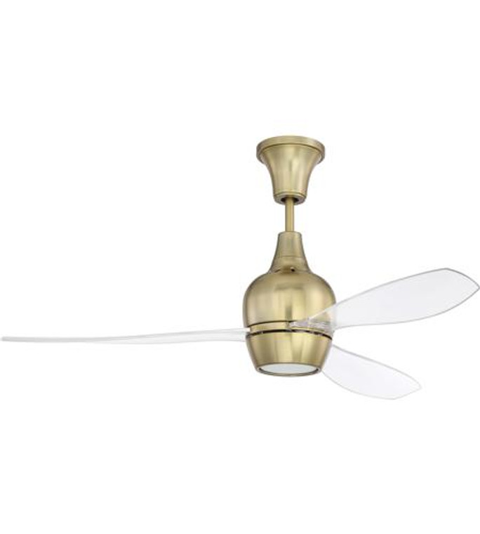 Craftmade 52" Ceiling Fan with Blades and Light Kit in Satin Brass BRD52SB3