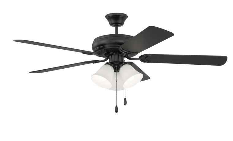 Craftmade 52" Ceiling Fan with Blades and Light Kit in Flat Black DCF52FB5C3W