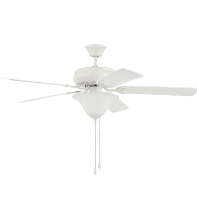 Craftmade 52" Ceiling Fan with Blades and Light Kit in Matte White DCF52W5C1W