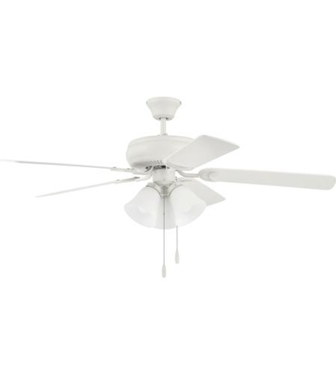 Craftmade 52" Ceiling Fan with Blades and Light Kit in Matte White DCF52W5C3W
