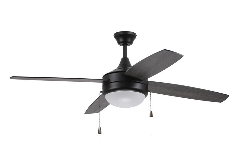 Craftmade 52" Ceiling Fan with Blades and Light Kit in Flat Black EPHA52FB4