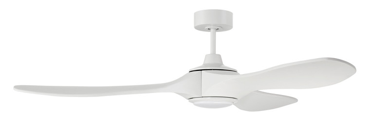 Craftmade 60"  Envy Fan White, Walnut Finish Blades, light kit Included (Optional) in White EVY60W3