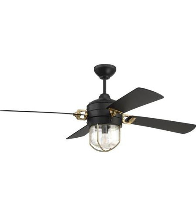 Craftmade 52" Nola fan in Flat Black/Satin Brass NOL52FBSB4