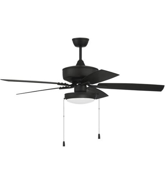 Craftmade 52" Outdoor Pro Plus Fan with Slim Pan Light Kit and Blades in Flat Black in Flat Black OP119FB5