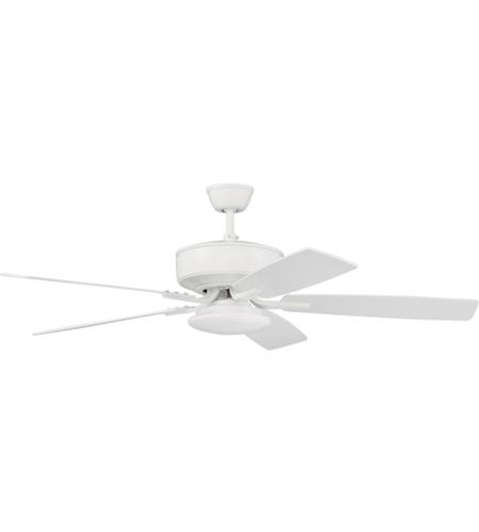 Craftmade 52" Pro Plus Fan with Low Profile Light Kit and Blades in White in White P112W5-52WWOK