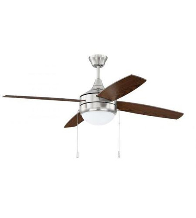 Craftmade 52" Ceiling Fan with Blades and Light Kit in Brushed Polished Nickel PHA52BNK4