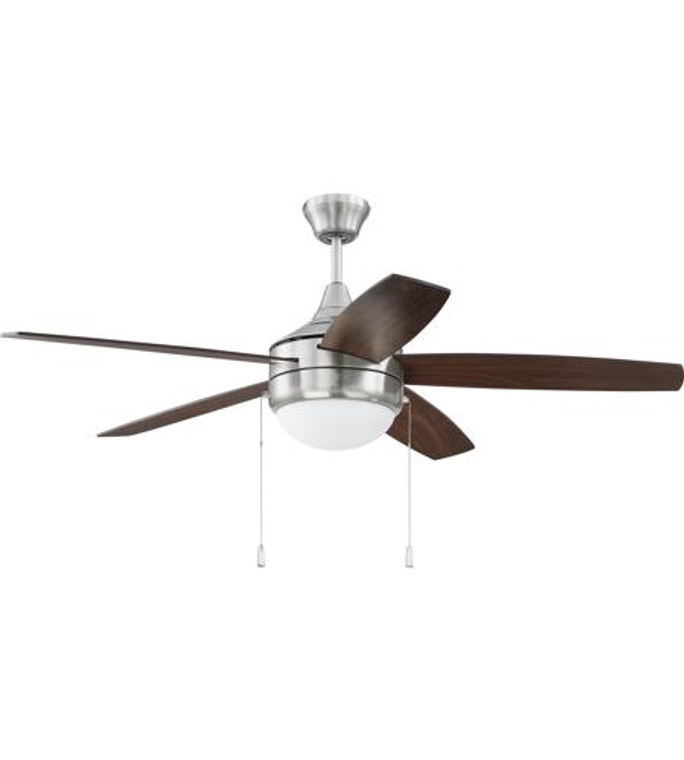 Craftmade 52" Ceiling Fan with Blades and Light Kit in Brushed Polished Nickel PHA52BNK5