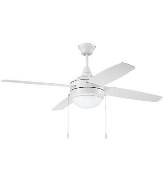 Craftmade 52" Ceiling Fan with Blades and Light Kit in White PHA52W4