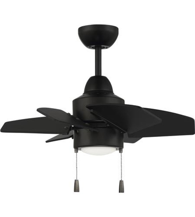 Craftmade 24" Propel II Ceiling Fan with Blades and Light Kit in Flat Black PPT24FB6