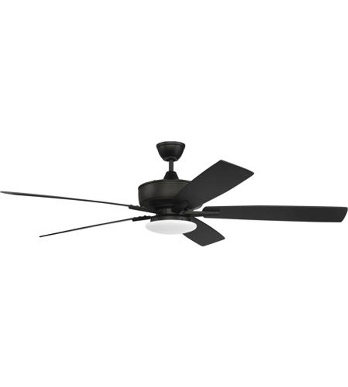 Craftmade 60" Super Pro Fan with Low Profile Light Kit and Blades in Flat Black in Flat Black S112FB5-60FBGW