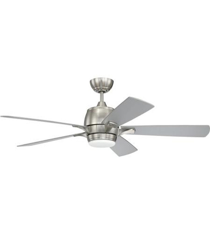 Craftmade 52" Ceiling Fan with Blades and Light Kit in Brushed Polished Nickel STE52BNK5