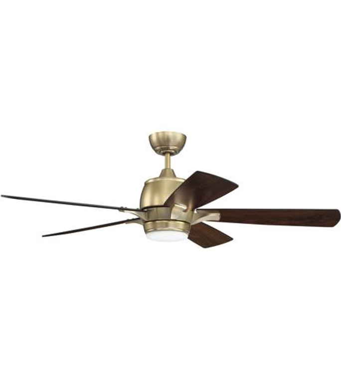 Craftmade 52" Ceiling Fan with Blades and Light Kit in Satin Brass STE52SB5