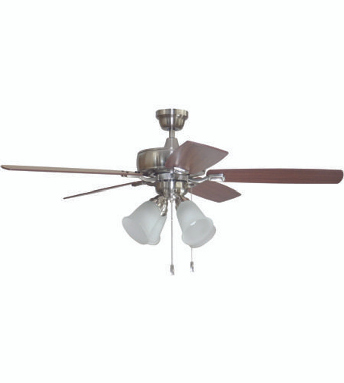 Craftmade 52" Ceiling Fan with Blades and Light Kit in Brushed Polished Nickel TCE52BNK5C4