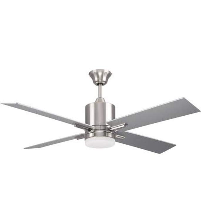 Craftmade 52" Ceiling Fan with Blades, Light Kit and Wall Control in Brushed Polished Nickel TEA52BNK4