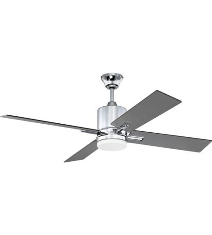 Craftmade 52" Ceiling Fan with Blades, Light Kit and Wall Control in Chrome TEA52CH4