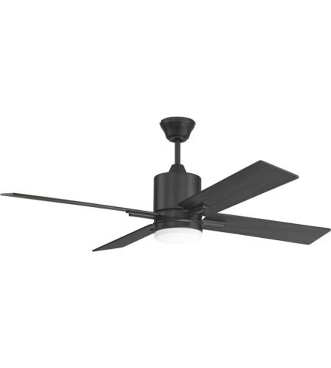 Craftmade 52" Teana Ceiling Fan with Blades, Light Kit and Wall Control in Flat Black TEA52FB4
