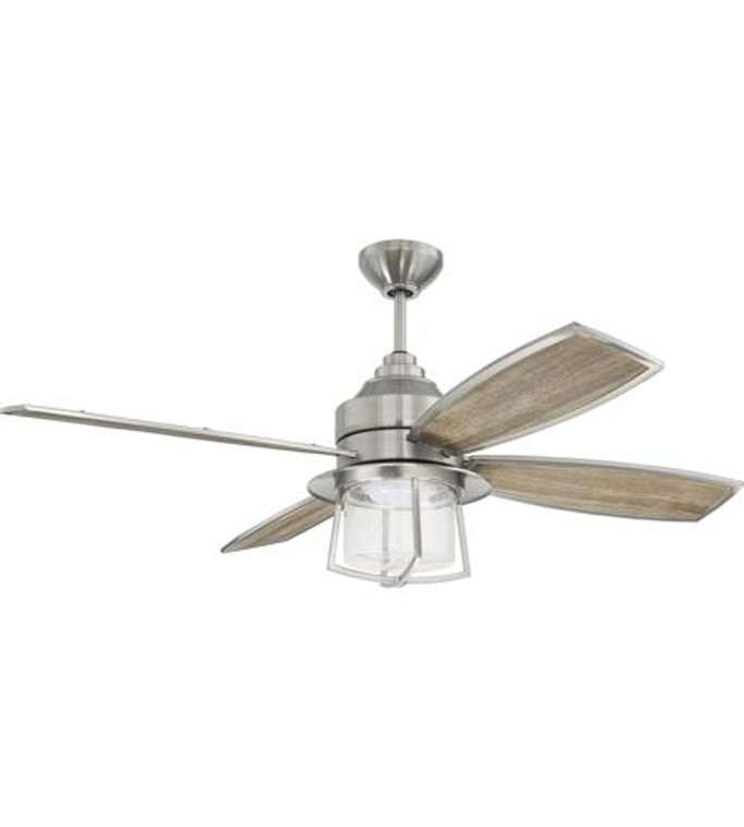 Craftmade 52" Ceiling Fan with Blades and Light Kit in Brushed Polished Nickel WAT52BNK4