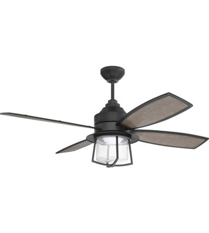 Craftmade 52" Ceiling Fan with Blades and Light Kit in Flat Black WAT52FB4