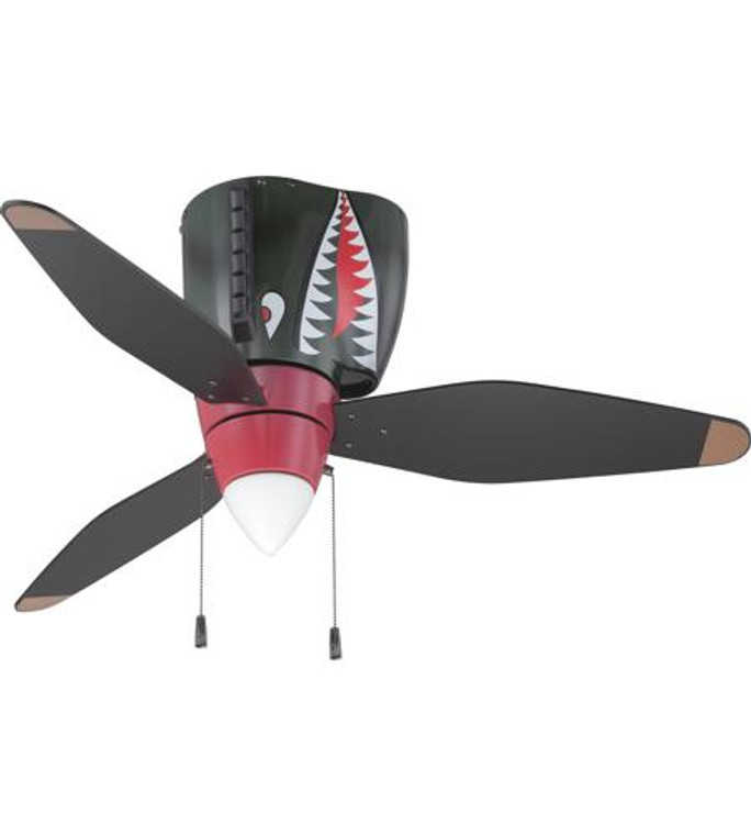 Craftmade 48" Ceiling Fan with Blades and Light Kit in Warbird Black / Tiger Shark WB348TS3