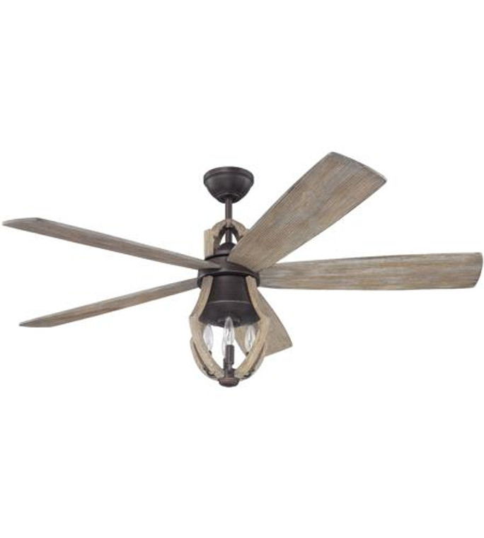 Craftmade 56" Ceiling Fan with Blades and Light Kit in Aged Bronze Brushed WIN56ABZWP5