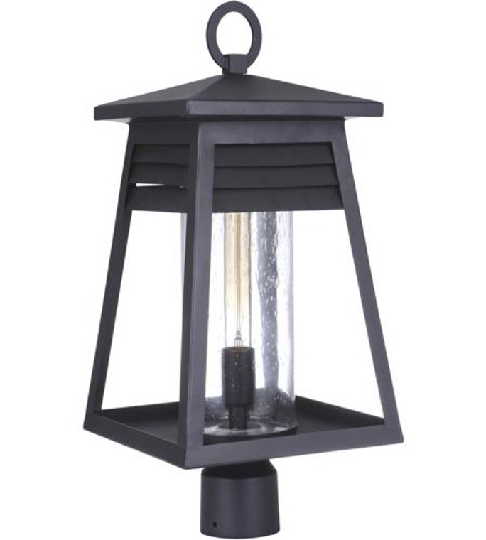 Craftmade Large 1 Light Outdoor Post Mount in Matte Black ZA2725-TB