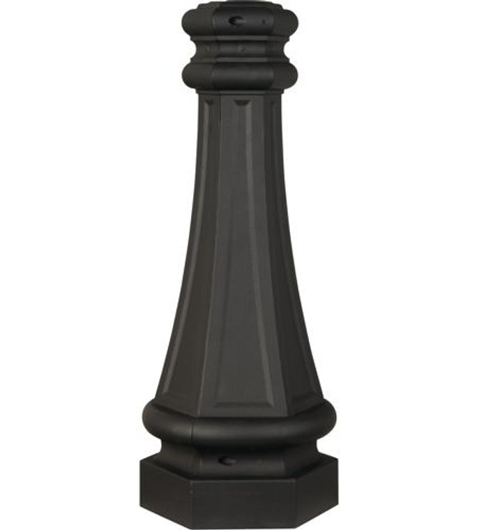 Craftmade 22.5" Fluted Direct Burial Post Wrap in Matte Black ZWRAP-TB