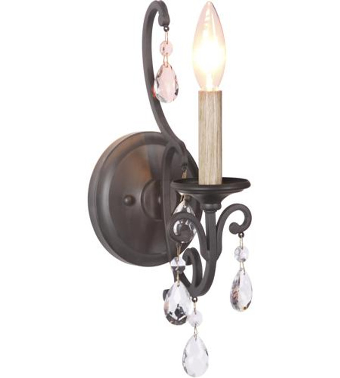 Craftmade 1 Light Wall Sconce in Matte Black 38961-MBK
