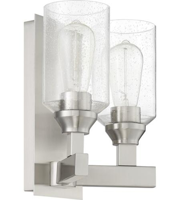 Craftmade 2 Light Wall Sconce in Brushed Polished Nickel 53162-BNK