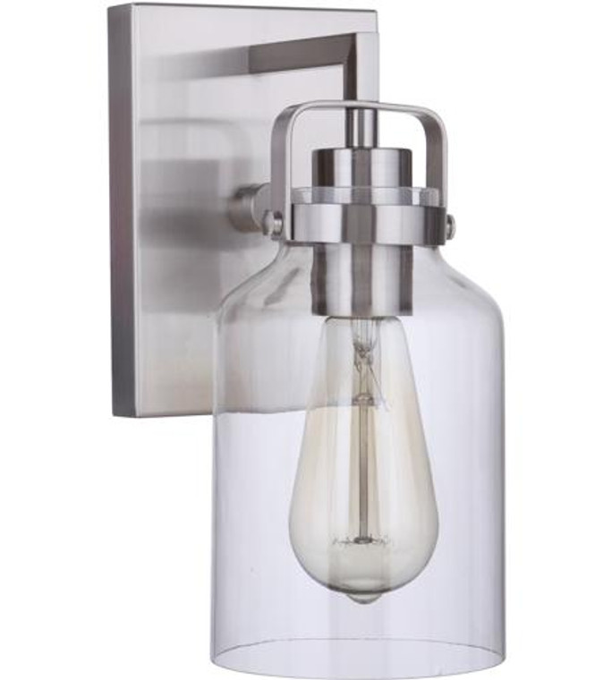 Craftmade 1 Light Wall Sconce in Brushed Polished Nickel 53601-BNK