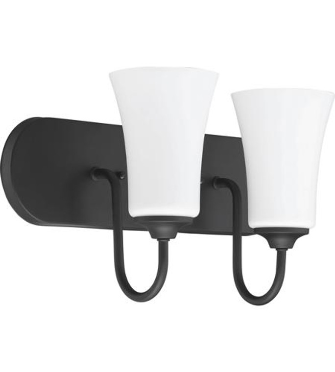 Craftmade 2 Light Vanity in Flat Black 50402-FB-WG