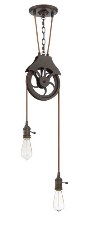 Craftmade 2 Light Keyed Socket Pulley Pendant Hardware in Aged Bronze Brushed CPMKP-2ABZ