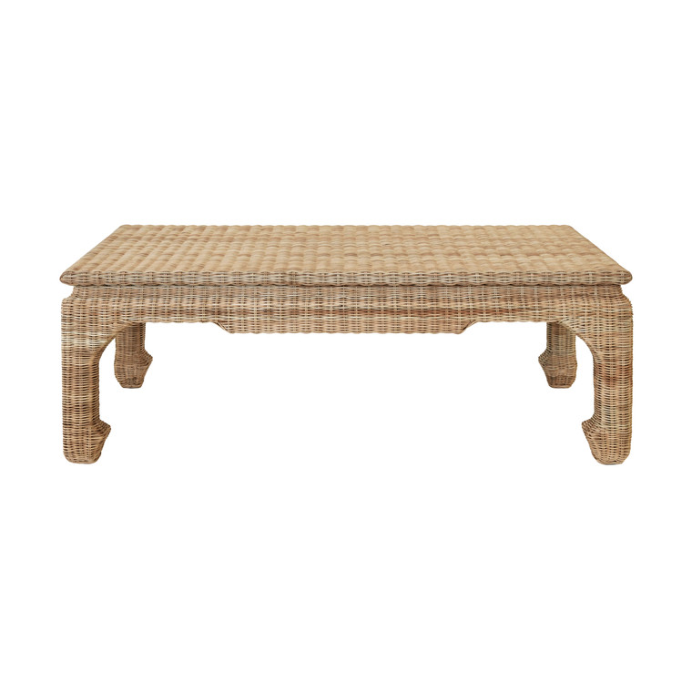 Worlds Away Guinevere Coffee Table in Woven Rattan GUINEVERE