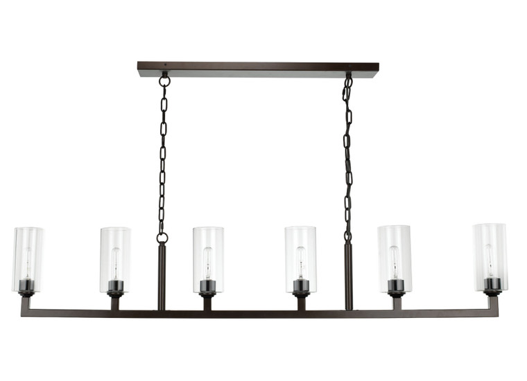 Jamie Young Linear 6 Light Chandelier 5LINE6-OBCL