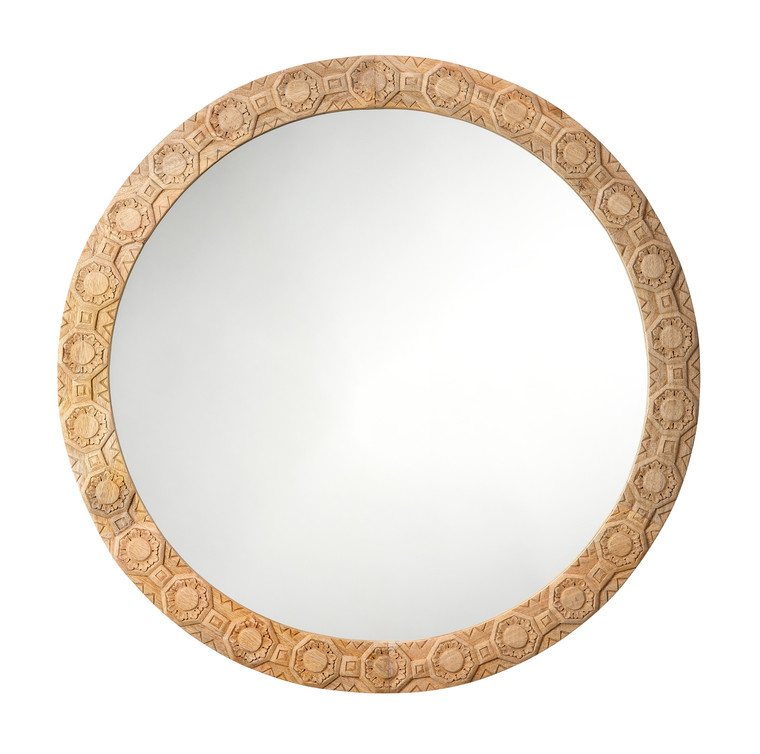 Jamie Young  Relief Carved Round Mirror 6RELI-RNDNA