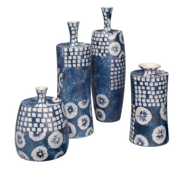 Jamie Young Block Print Vases (Set of 4) 7BLOC-VABL