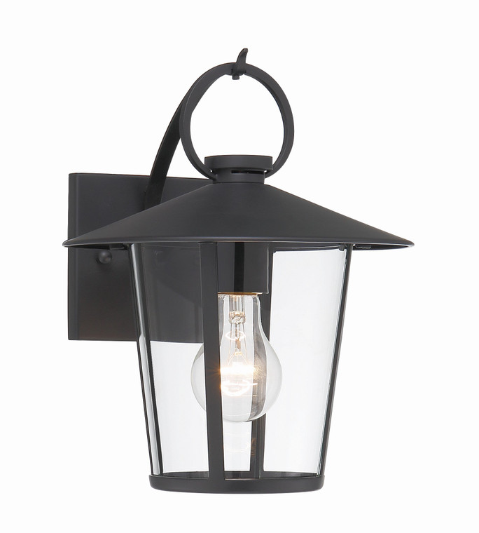 Crystorama Andover 1 Light Matte Black Outdoor Wall Mount AND-9201-CL-MK