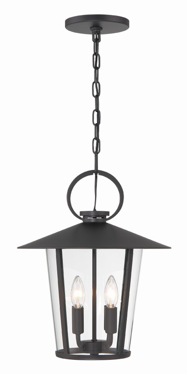 Crystorama Andover 4 Light Matte Black Outdoor Chandelier AND-9204-CL-MK