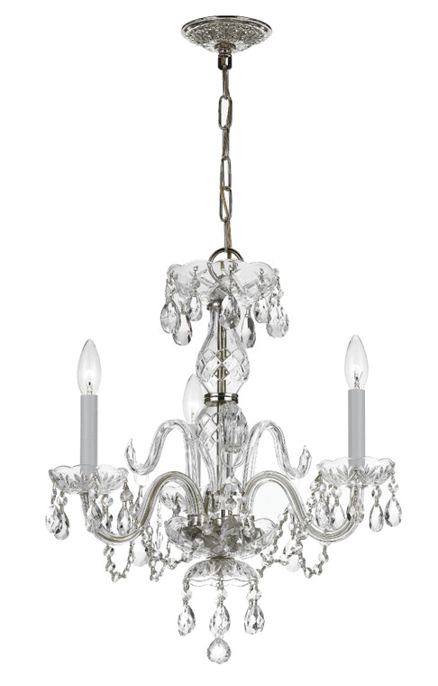 Crystorama Traditional Crystal 3 Light Clear Crystal Polished Chrome Mini Chandelier 5044-CH-CL-MWP